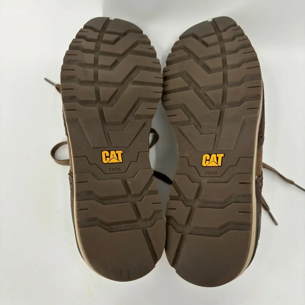 CAT Wingtip‎ Oxford Shoes Mens 11.5 Brown Canvas Caterpillar Lace Up